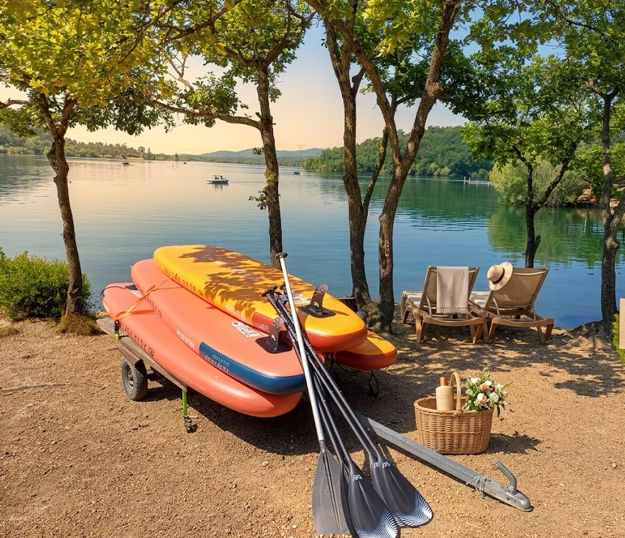 Kayaks et paddles disponibles à la location