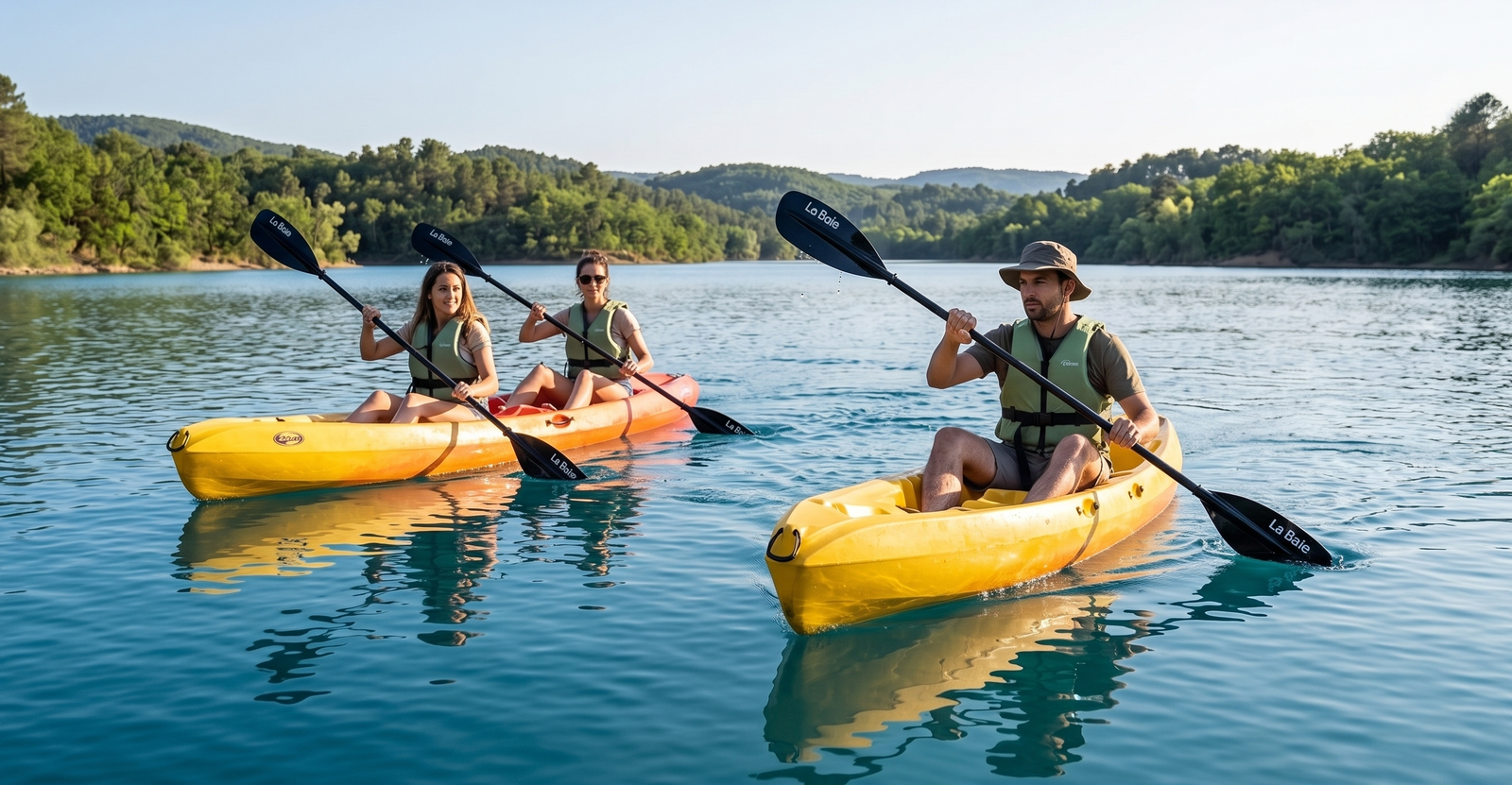 Canoës sur le lac