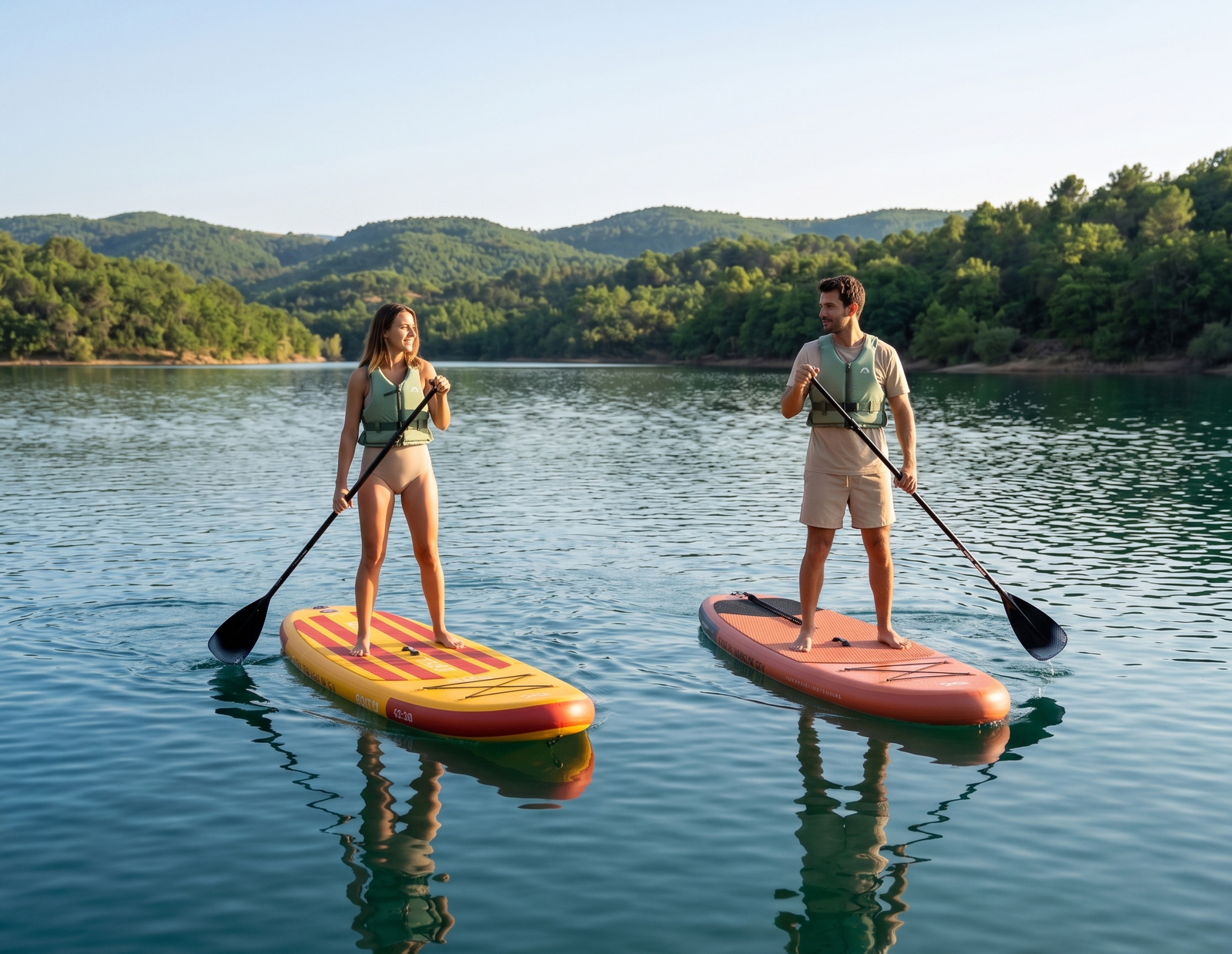 Paddle board sur le lac